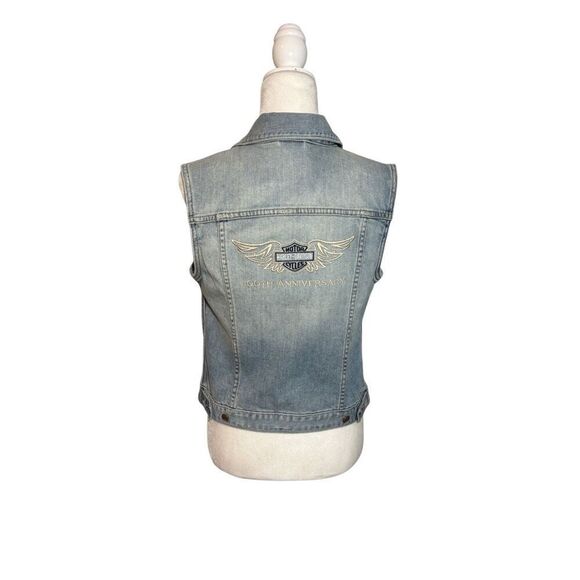 Harley-Davidson 100th Anniversary GAP 1969 denim vest - CUSTOM - S - Picture 1 of 8